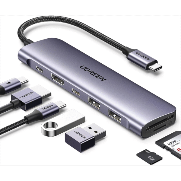 Ugreen Hub USB‑C 7‑en‑1 Revodok – Docking Station, PD 100 W