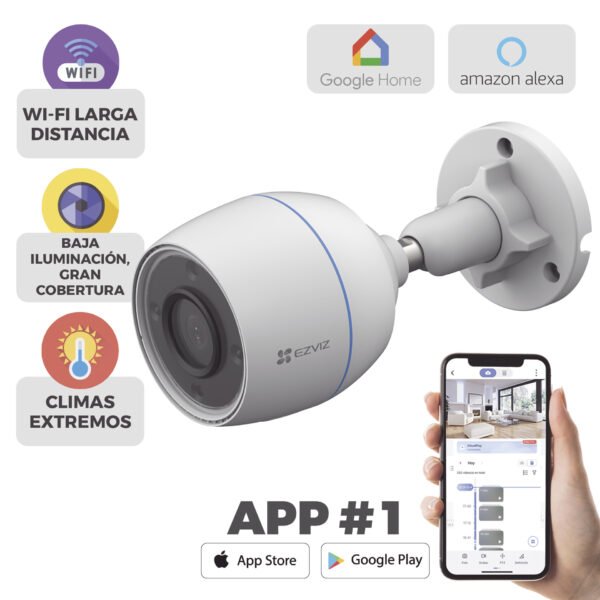 Ezviz H3C – Cámara WiFi Exterior Full HD, IP67, Visión Nocturna 30 m